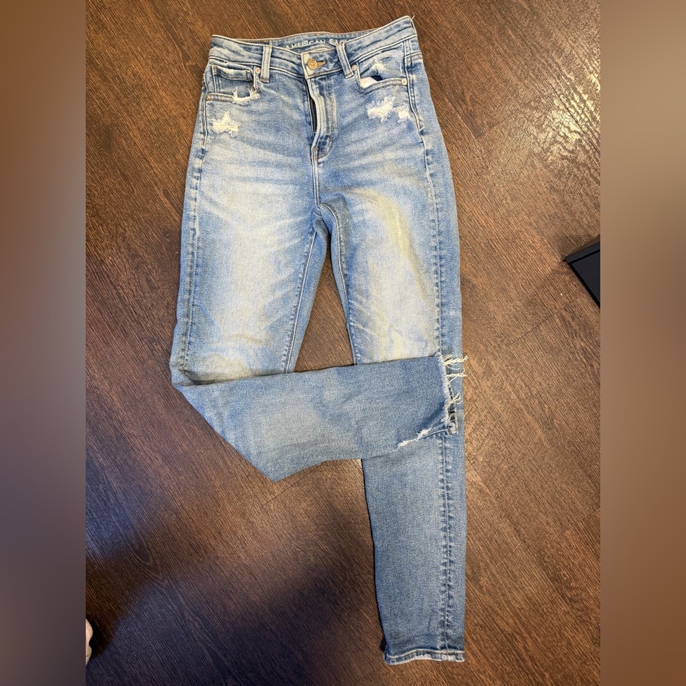 American Eagle Distressed Skinny Denim Jeans - Size 0 Long
